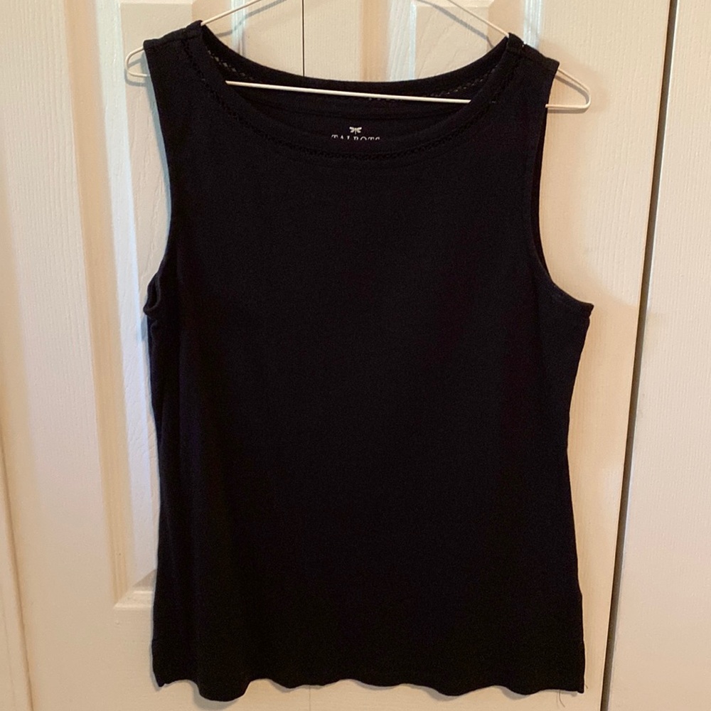 Talbots size LP Black Tank w/neck stitching